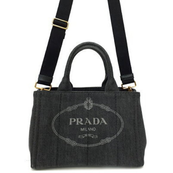 Prada Canapa Denim Handbag Bag - Picture 1 of 8